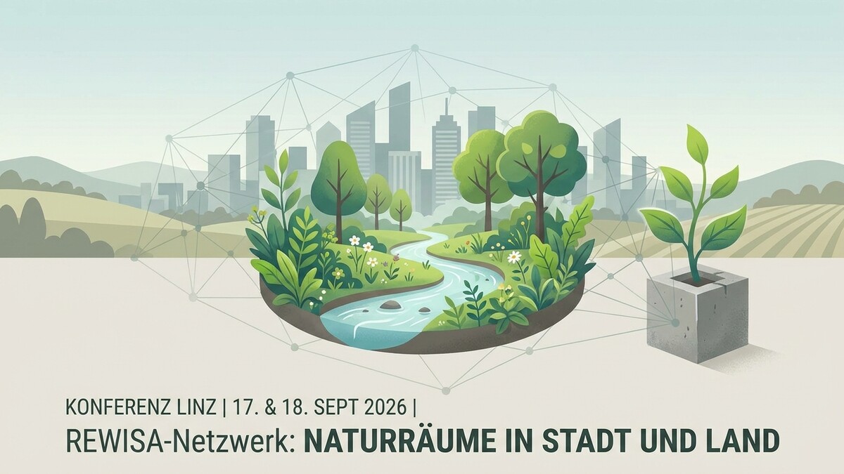 Konferenz Linz: REWISA-Netzwerk Naturräume in Stadt und Land mit Fluss und Stadtkulisse
