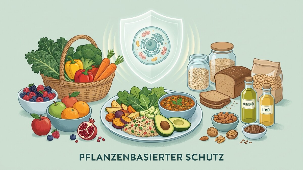 Pflanzenbasierter Schutz: Obst, Gemüse, Vollkornprodukte, Hülsenfrüchte, Nüsse und Öle