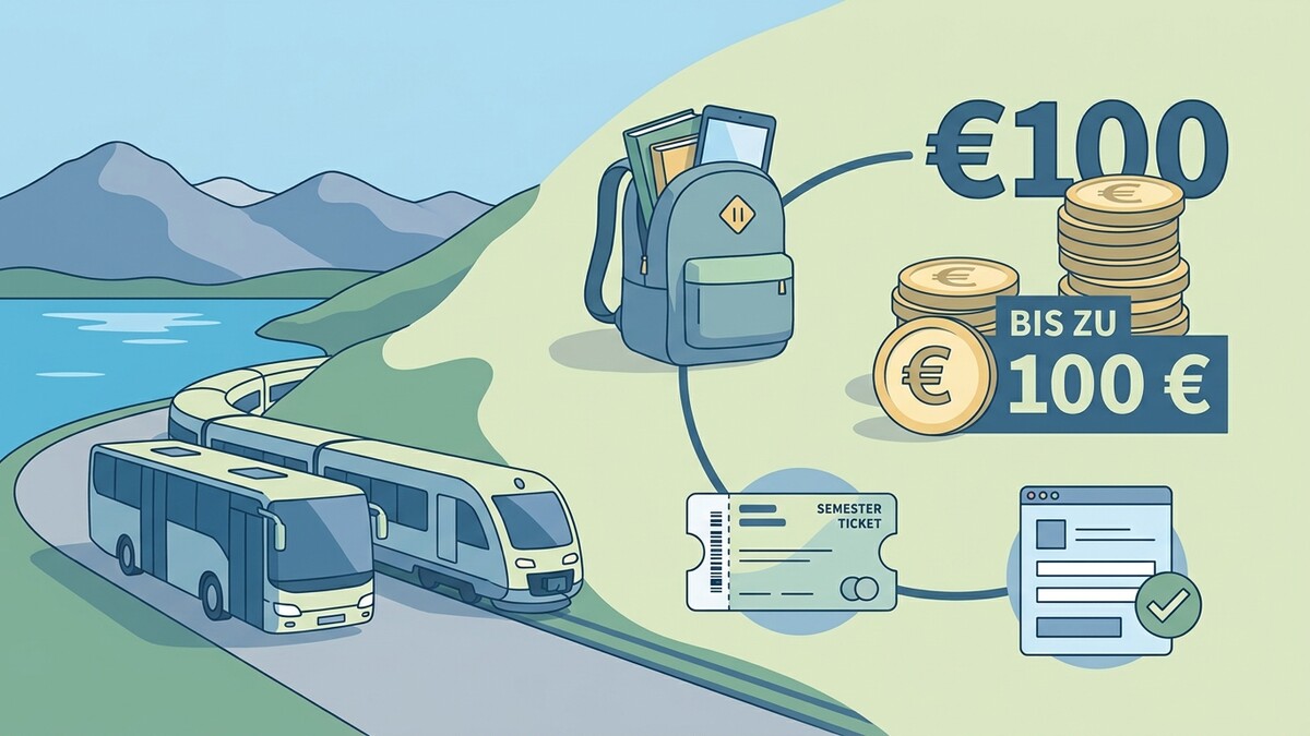 Semesterticket-Förderung: Bis zu 100 € für Studierende mit Rucksack, Zug und Bus