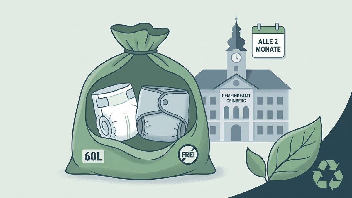 Windelentsorgung in Geinberg: 60L-Sack alle 2 Monate gratis beim Gemeindeamt abgeben