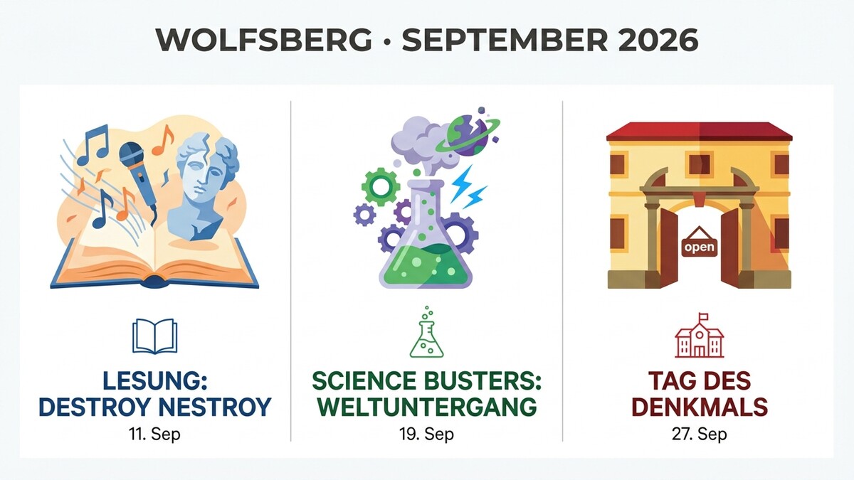 Wolfsberg September 2026: Lesung Destroy Nestroy, Science Busters, Tag des Denkmals