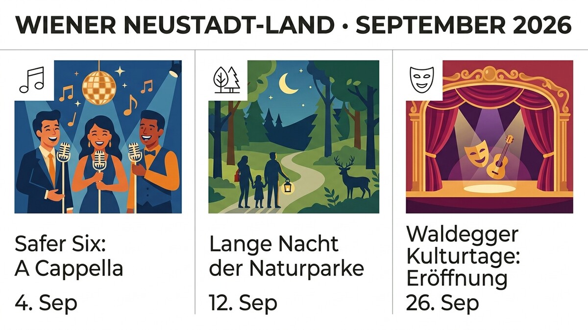 Safer Six A Cappella singt am 4. September in Wiener Neustadt-Land vor Mikrofonen.