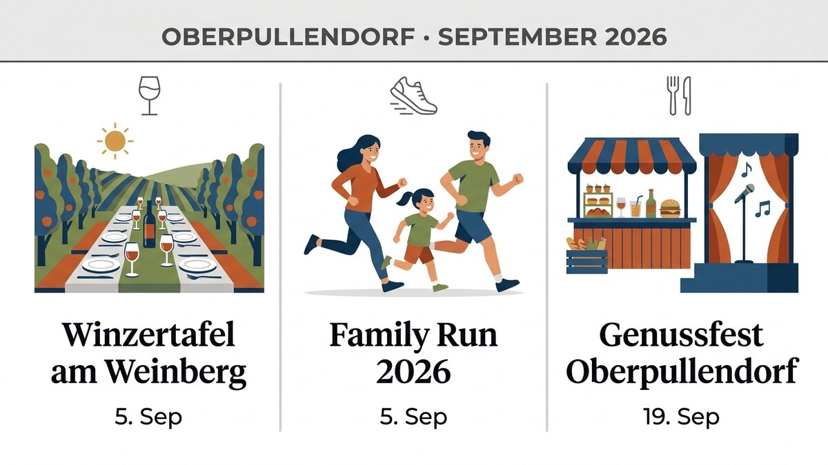 Oberpullendorf September 2026: Winzertafel am Weinberg, Family Run und Genussfest