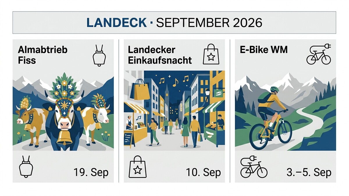 Landeck September 2026: Almabtrieb Fiss, Einkaufsnacht und E-Bike WM