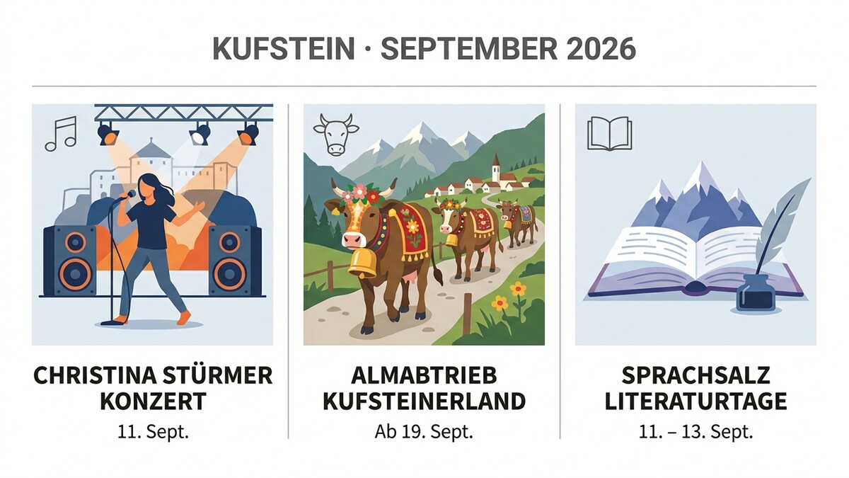 Kufstein September 2026: Christina Stürmer Konzert, Almabtrieb und Sprachsalz Literaturtage
