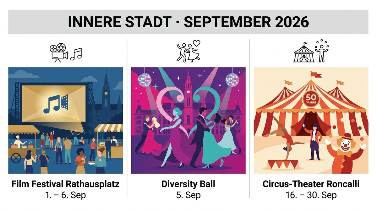 Veranstaltungen Innere Stadt September 2026: Filmfestival, Ball und Zirkus