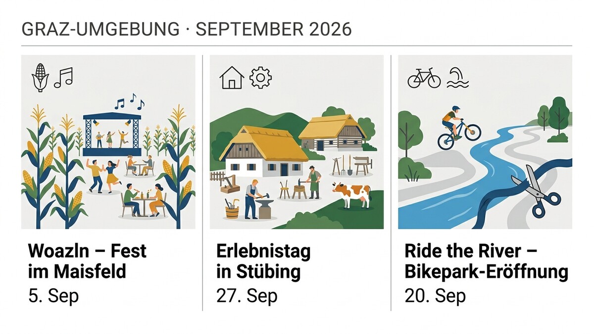 Graz-Umgebung: Fest im Maisfeld, Erlebnistag in Stübing, Bikepark-Eröffnung