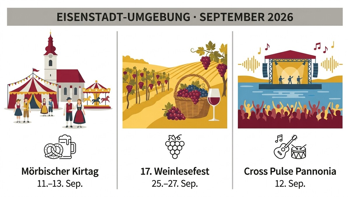 Eisenstadt-Umgebung: Mörbischer Kirtag, Weinfest und Cross Pulse Pannonia im September 2026