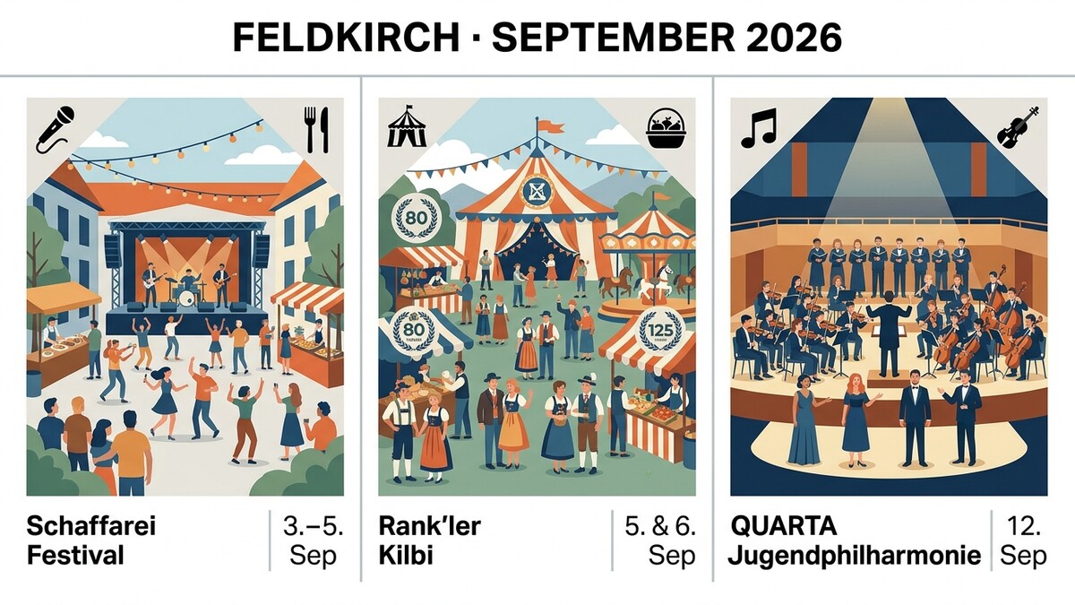 Feldkirch: Schaffa-Festival, Rank'ler Kilbi und Jugendphilharmonie im September 2026