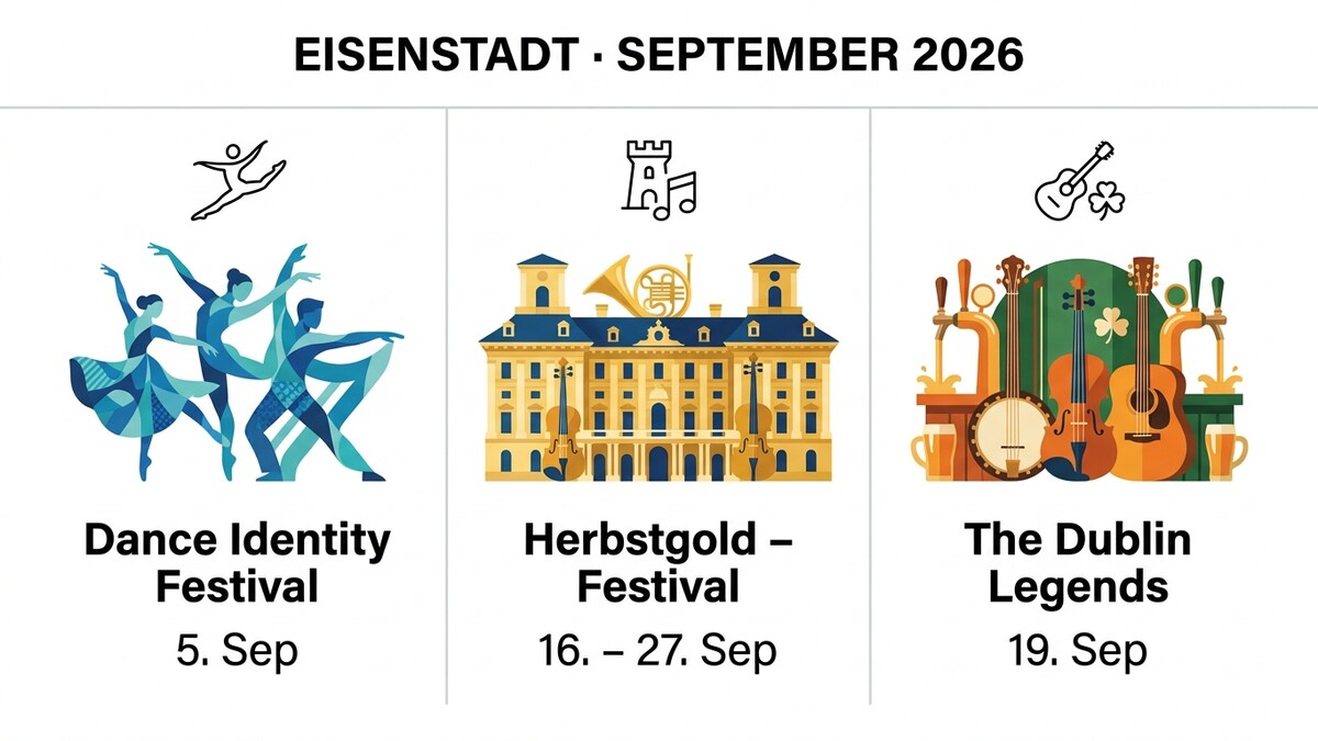 Eisenstadt September 2026: Dance Identity Festival, Herbstgold-Festival, The Dublin Legends.