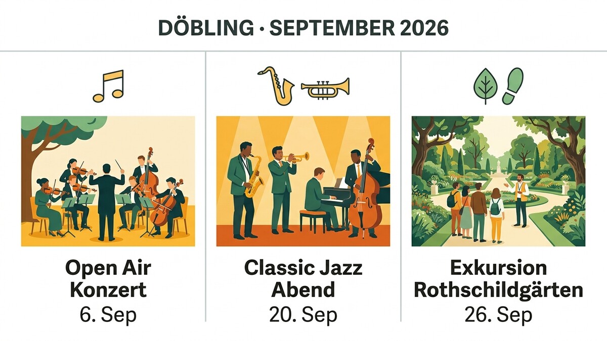 Döbling September 2026: Open Air Konzert, Classic Jazz Abend, Exkursion Rothschildgärten