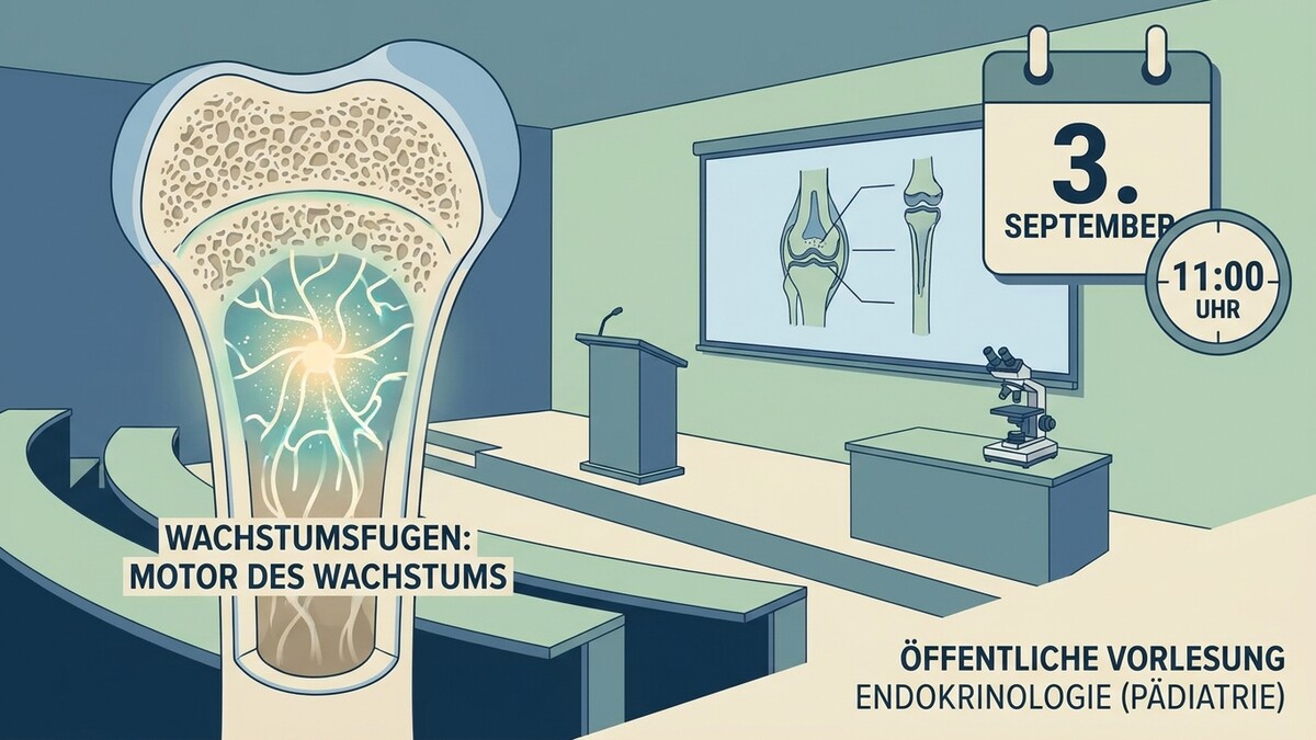 Wachstumsfugen: Motor des Wachstums, Vortrag über Endokrinologie (Pädiatrie) am 3. September um 11 Uhr