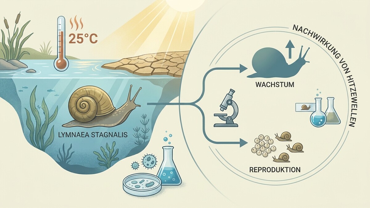 Lymnaea stagnalis und Hitzewellen: Wachstum und Reproduktion im Süßwasser bei 25°C