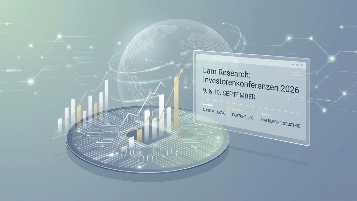 Lam Research Investor Konferenzen 2026 mit Charts und Weltkugel