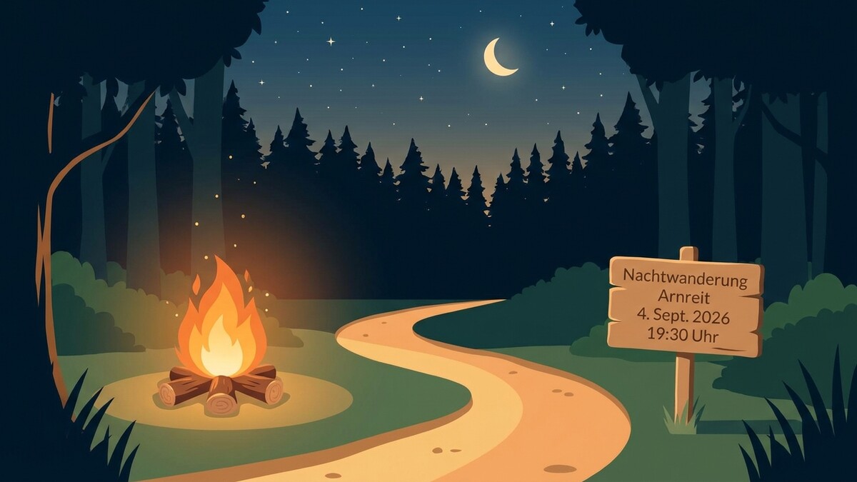 Nachtwanderung Arnreit 4. Sept. 2026 19:30 Uhr bei Lagerfeuer