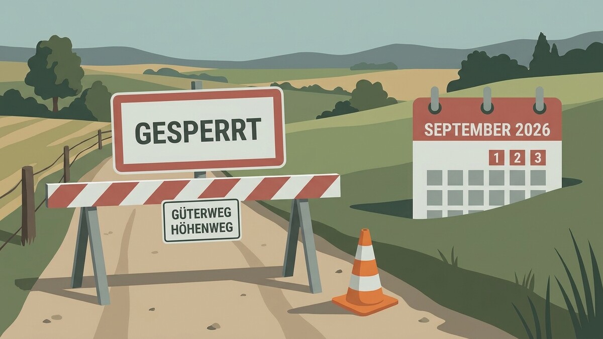 Gesperrt: Güterweg Höhenweg, Kalender September 2026, Baustelle