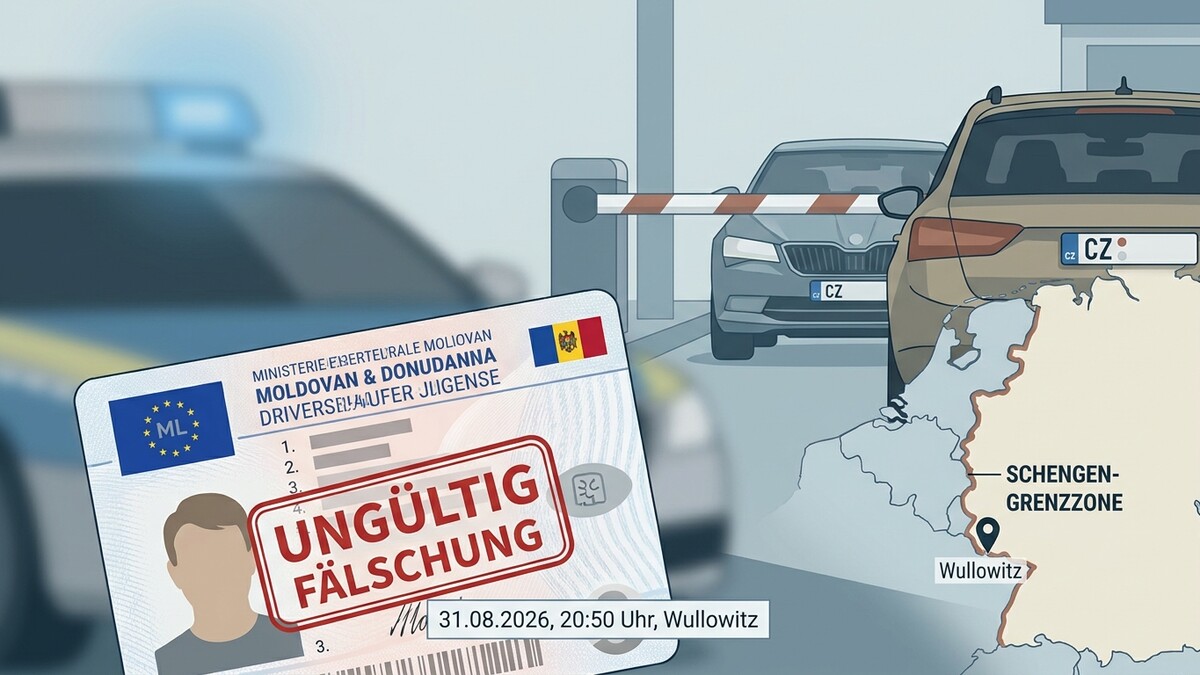 Ungültiger moldawischer Führerschein an der Schengen-Grenze bei Wullowitz