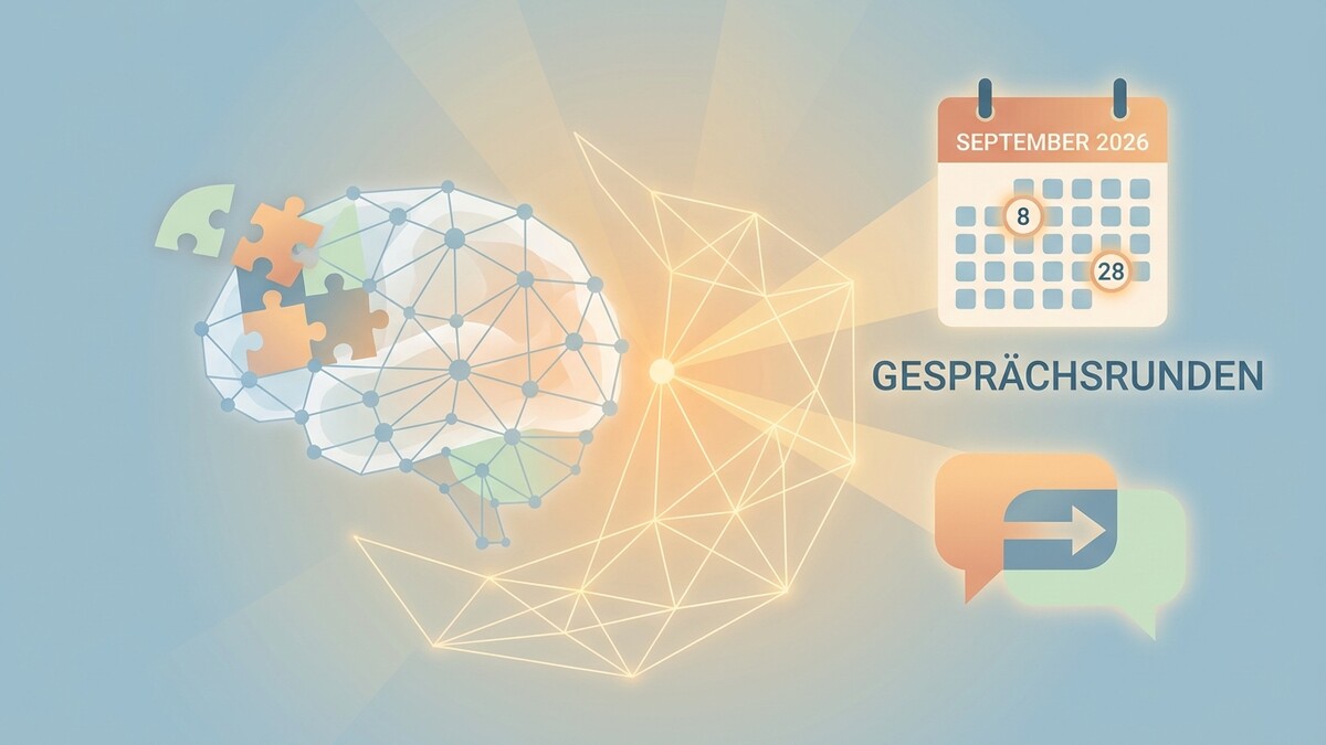 Gesprächsrunden im September 2026 mit Kalender und Gehirn-Puzzle