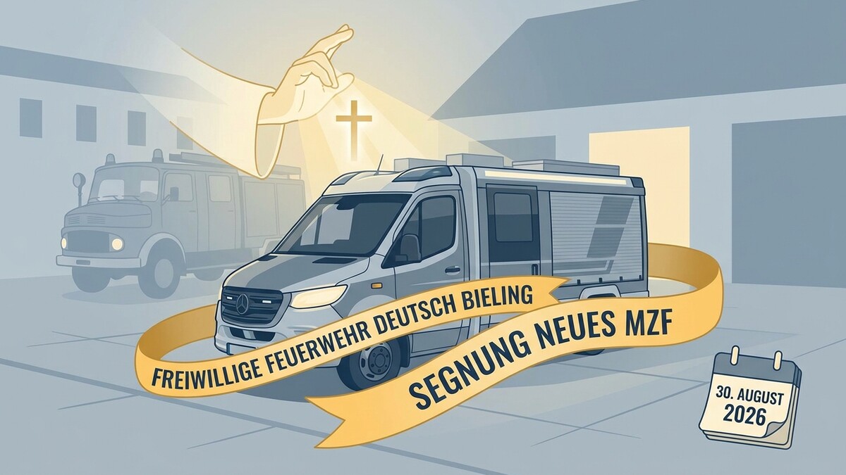Segnung neues MZF der Freiwilligen Feuerwehr Deutsch Bieling mit Segen von oben