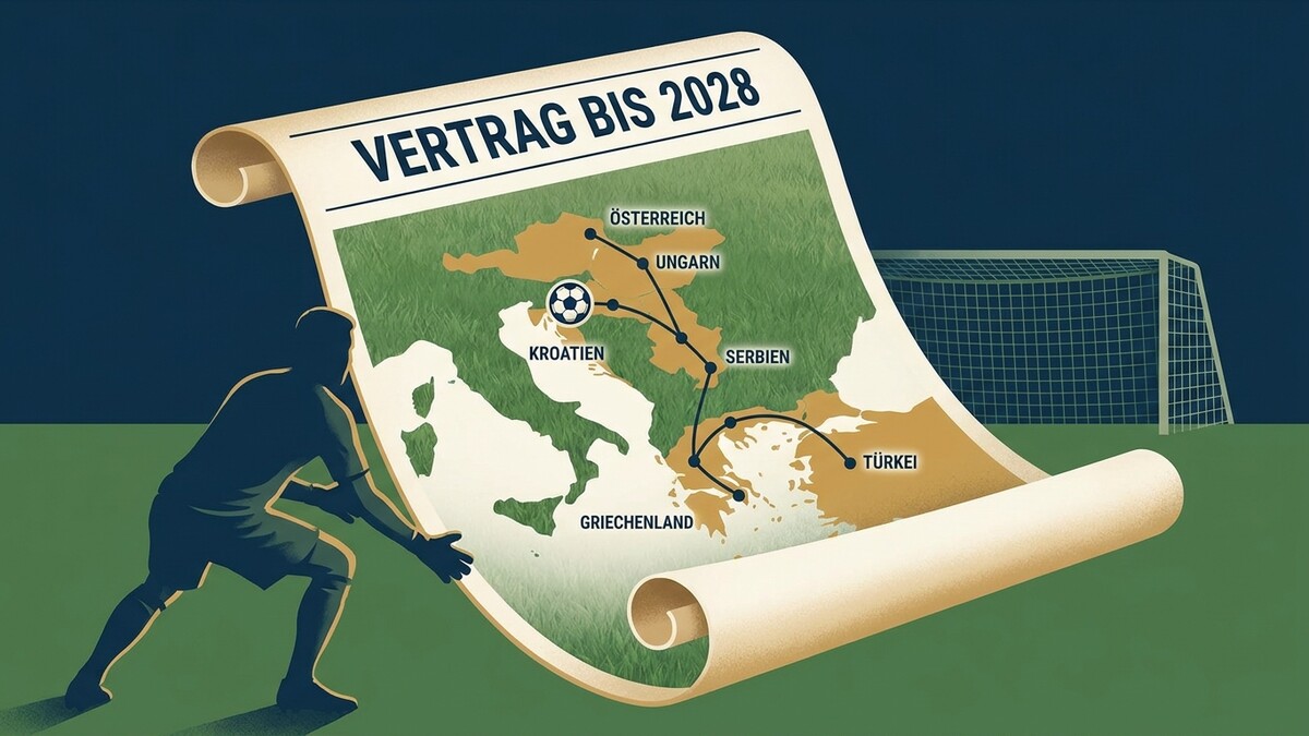 Vertrag bis 2028: Fußballroute über Österreich, Ungarn, Kroatien, Serbien, Griechenland und Türkei