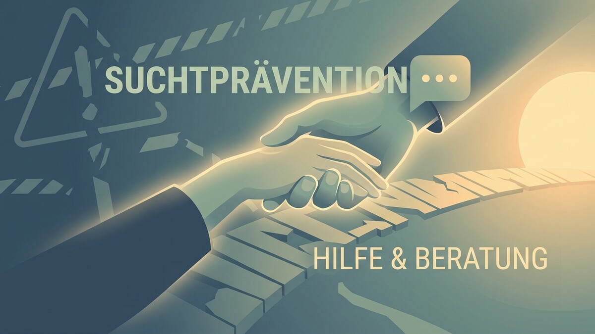 Suchtprävention und Hilfe & Beratung: Händeschütteln auf einem Weg