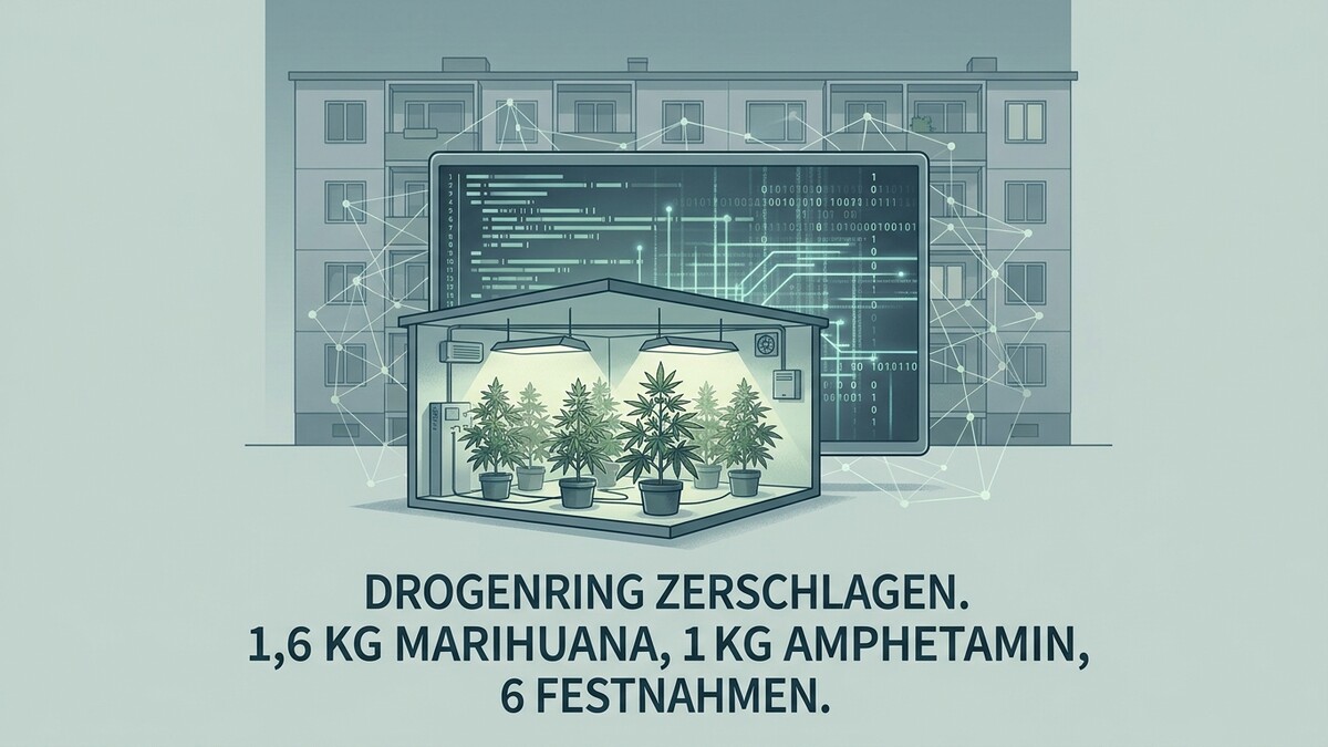 Drogenring zerschlagen: 1,6 kg Marihuana, 1 kg Amphetamin, 6 Festnahmen.