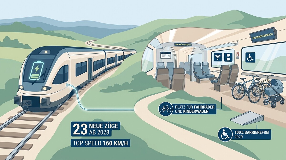 Neue Züge Niederösterreich: Platz für Fahrräder, Kinderwagen und 100% Barrierefreiheit