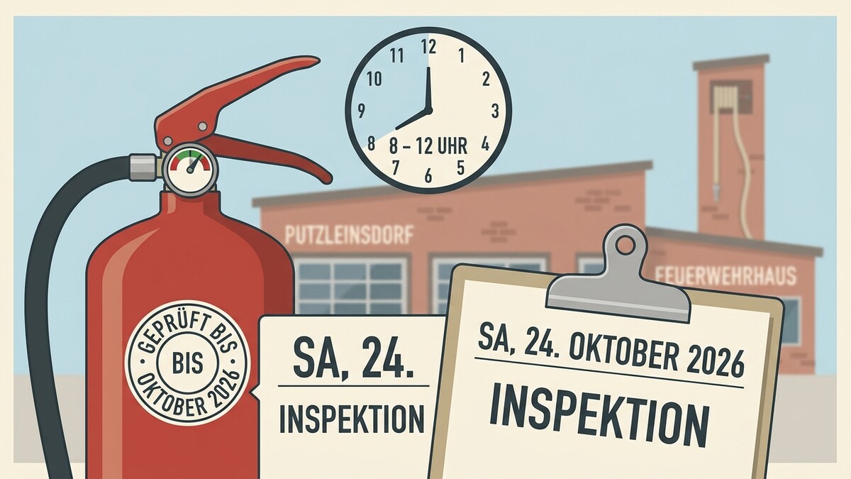 Feuerlöscher-Inspektion Putzleinsdorf am 24. Oktober 2026, 8-12 Uhr