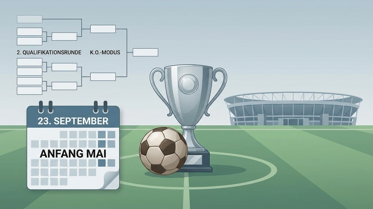 Fußball-Turnier mit Pokal, Spielplan und Kalender im Stadion