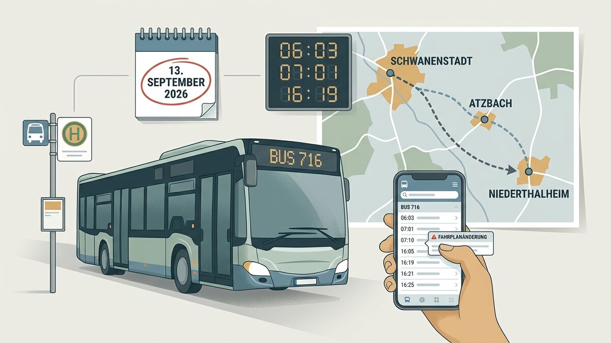 Buslinie 716 verbindet Schwanenstadt, Atzbach und Niederthalheim am 13. September 2026.