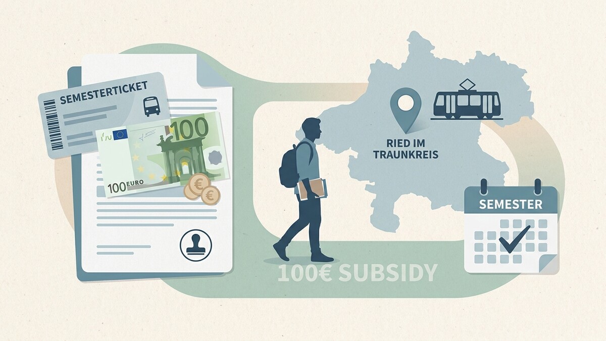 Semesterticket und 100€ Subvention für Ried im Innkreis mit Kalender und Student