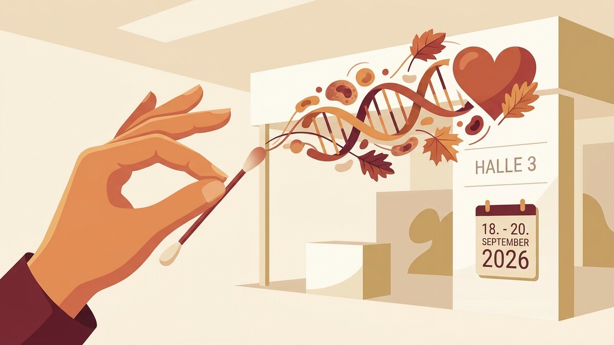 DNA-Probe wird von Hand in Halle 3 entnommen, 18.–20. September 2026