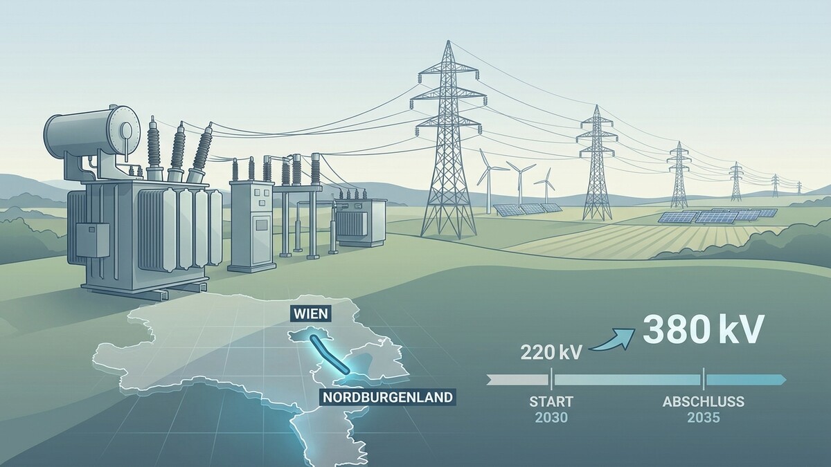 Stromleitungen, Umspannwerk und erneuerbare Energien in Österreich, Wien bis Nordburgenland