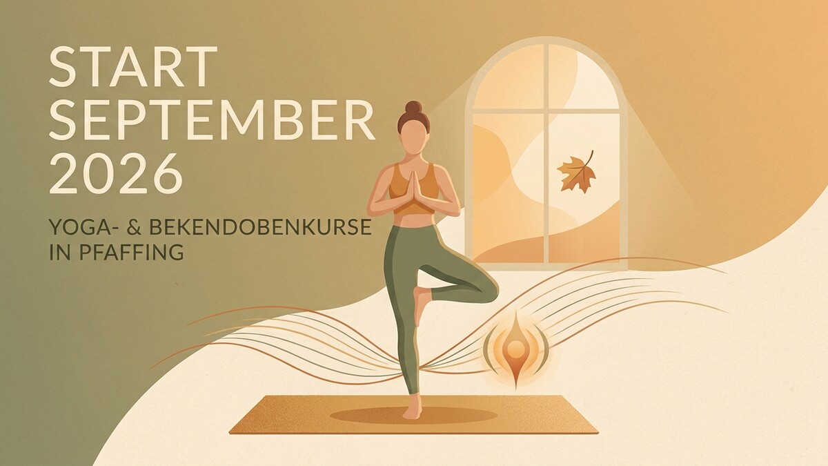 Yoga-Kurse Pfaffing: Start September 2026, Frau in Baumhaltung vor Fenster