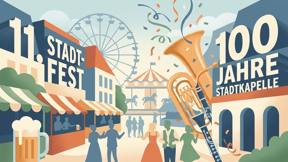 Stadtfest mit 100 Jahre Stadtkapelle-Jubiläum, Blasmusik und Jahrmarkt