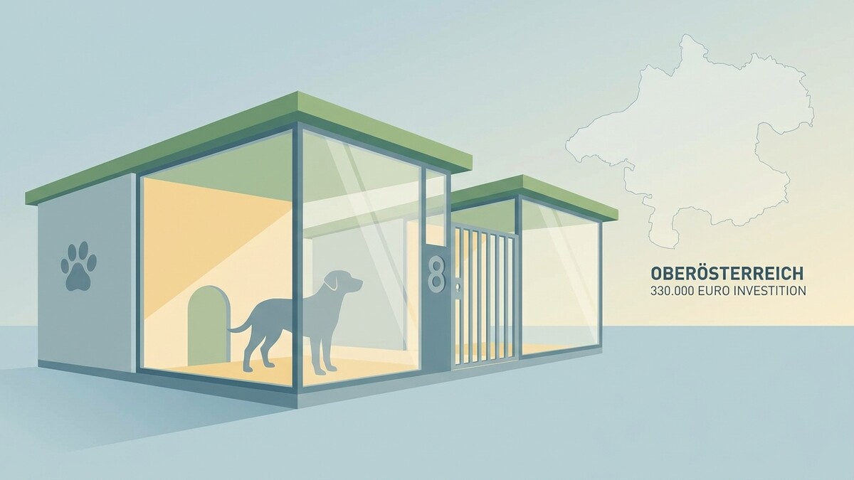 Hund im Tierheim in Oberösterreich mit 330.000 Euro Investition