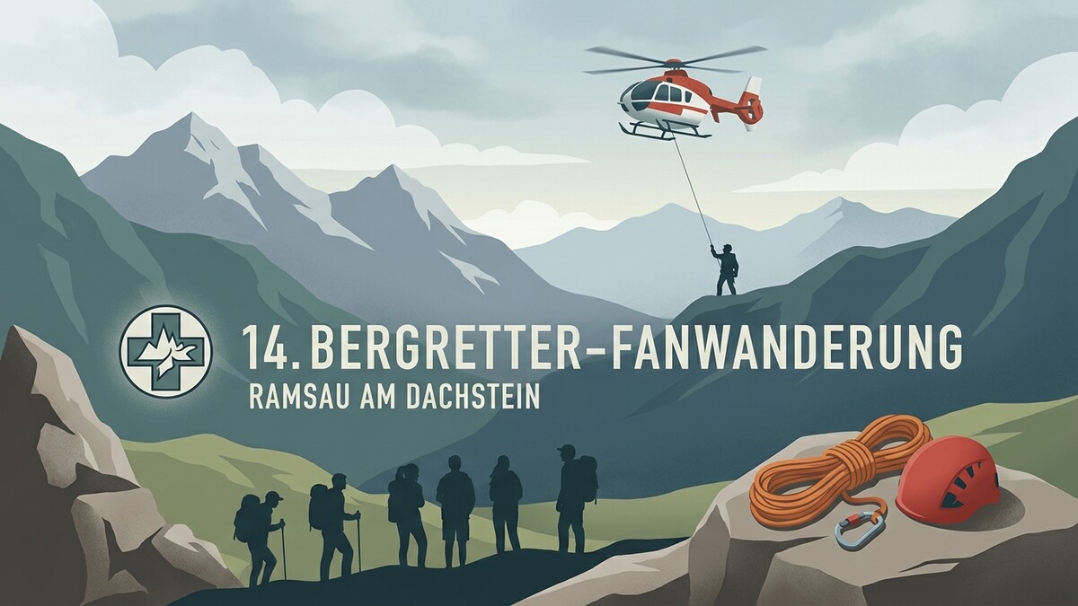 Bergretter-Fanwanderung Ramsau am Dachstein: Helikopter rettet Bergsteiger in den Alpen