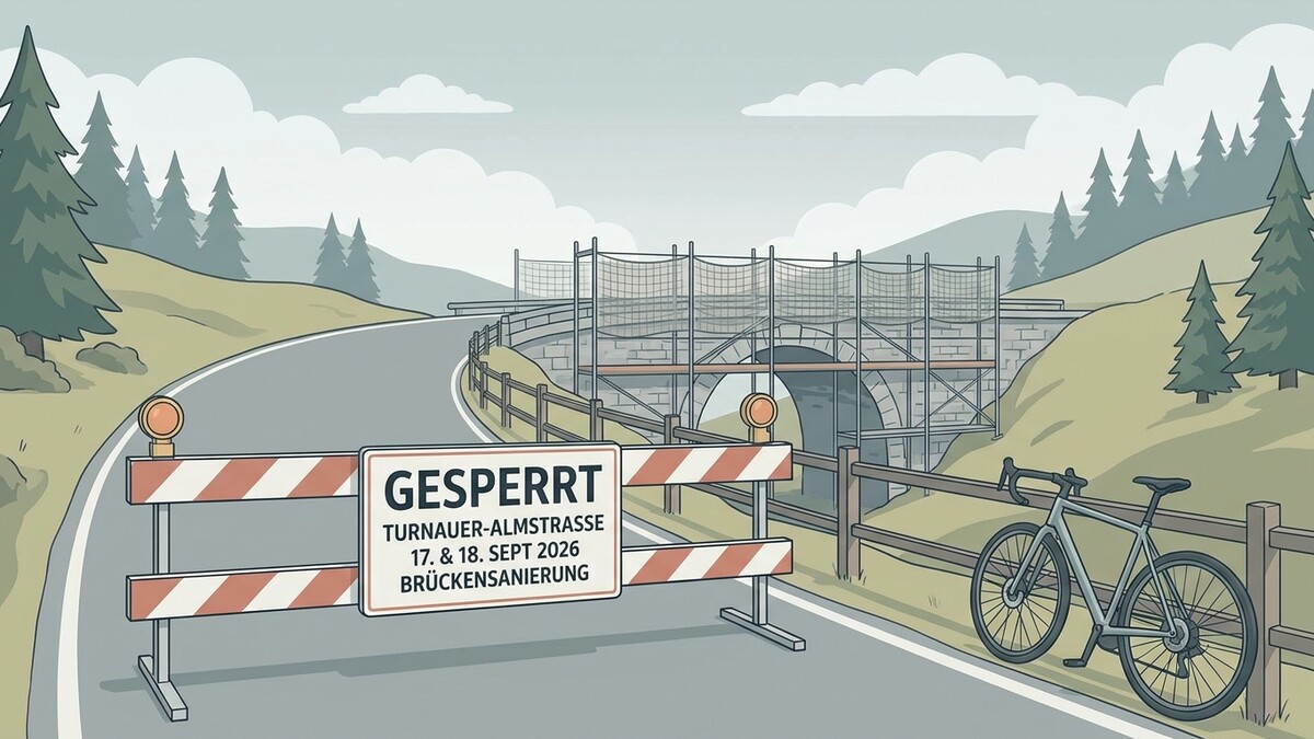 Brückensanierung: Turnauer-Almstrasse gesperrt 17./18. Sept. 2026