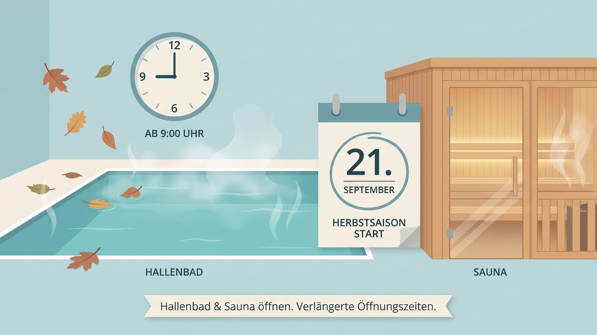 Hallenbad und Sauna starten am 21. September mit verlängerten Öffnungszeiten ab 9 Uhr.