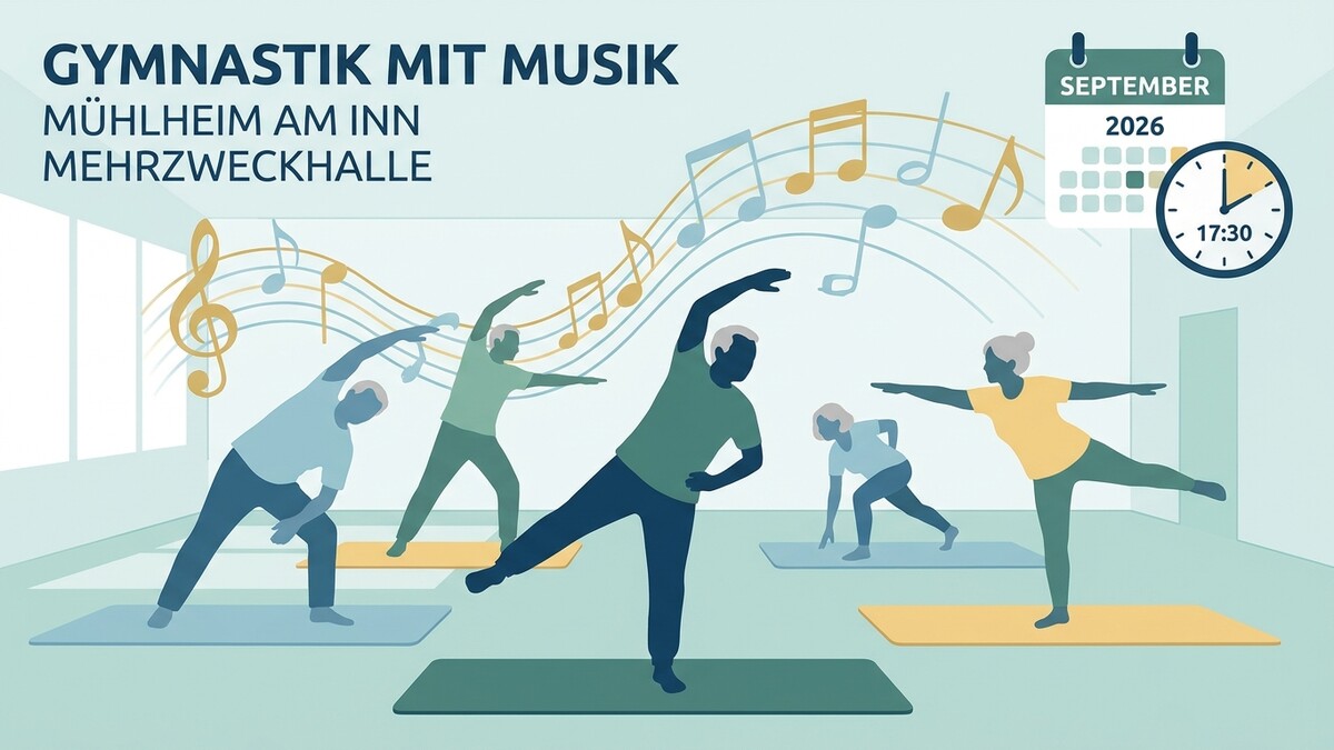 Gymnastik mit Musik in Mülheim am Inn, Mehrzweckhalle, September 2026, 17:30 Uhr