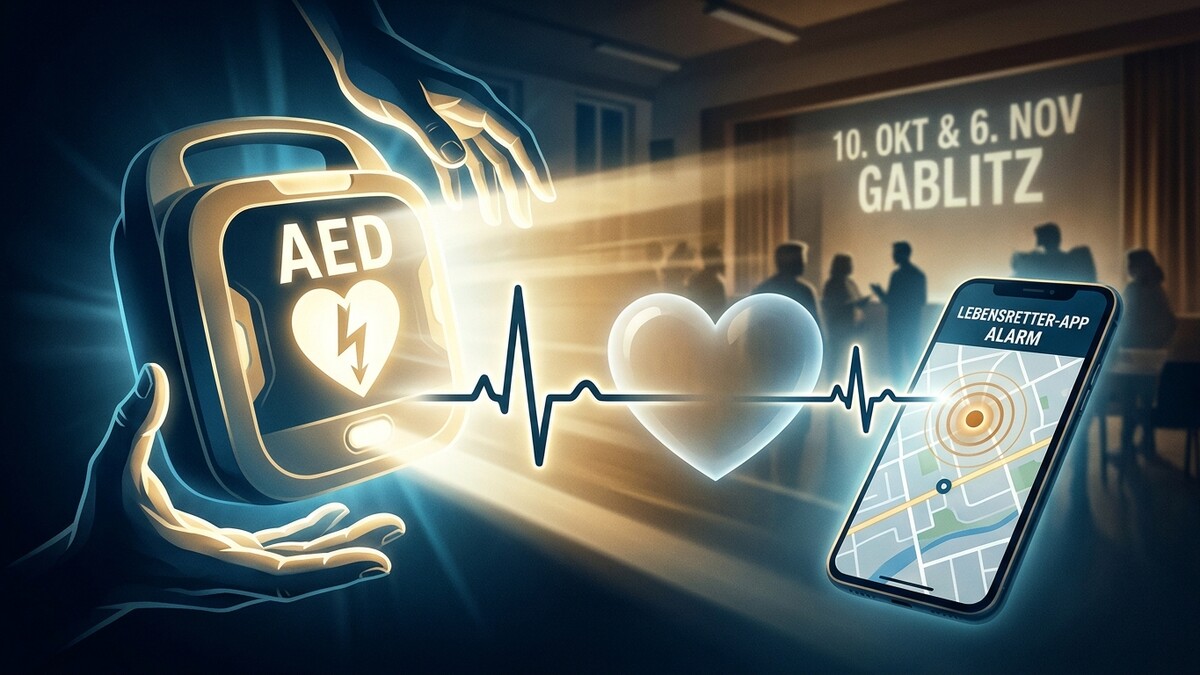 AED-Gerät und Lebensretter-App Alarm in Gablitz