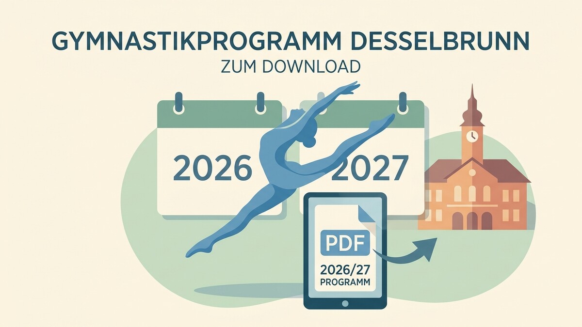 Gymnastikprogramm Desselbrunn 2026/27 zum Download mit Kalender und Rathaus