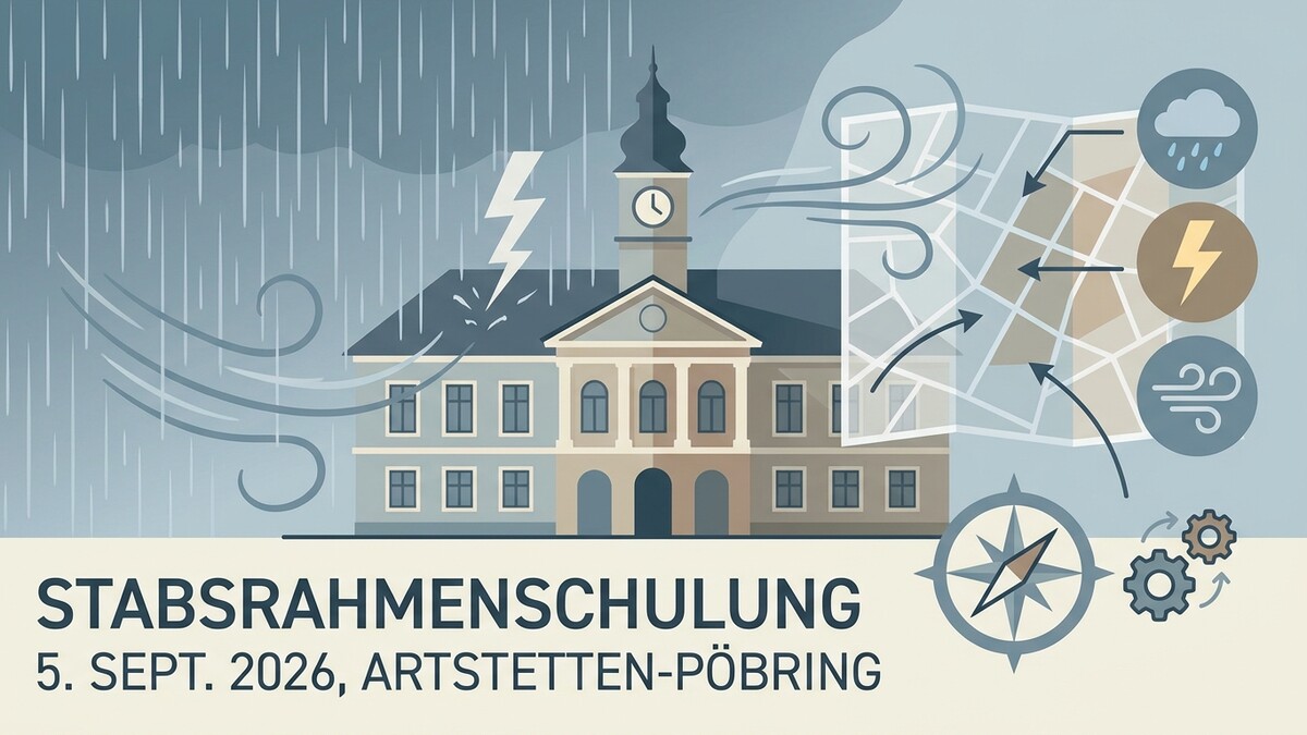 Stabsrahmenschulung in Artstetten-Pöbring mit Wetter- und Navigationssymbolen