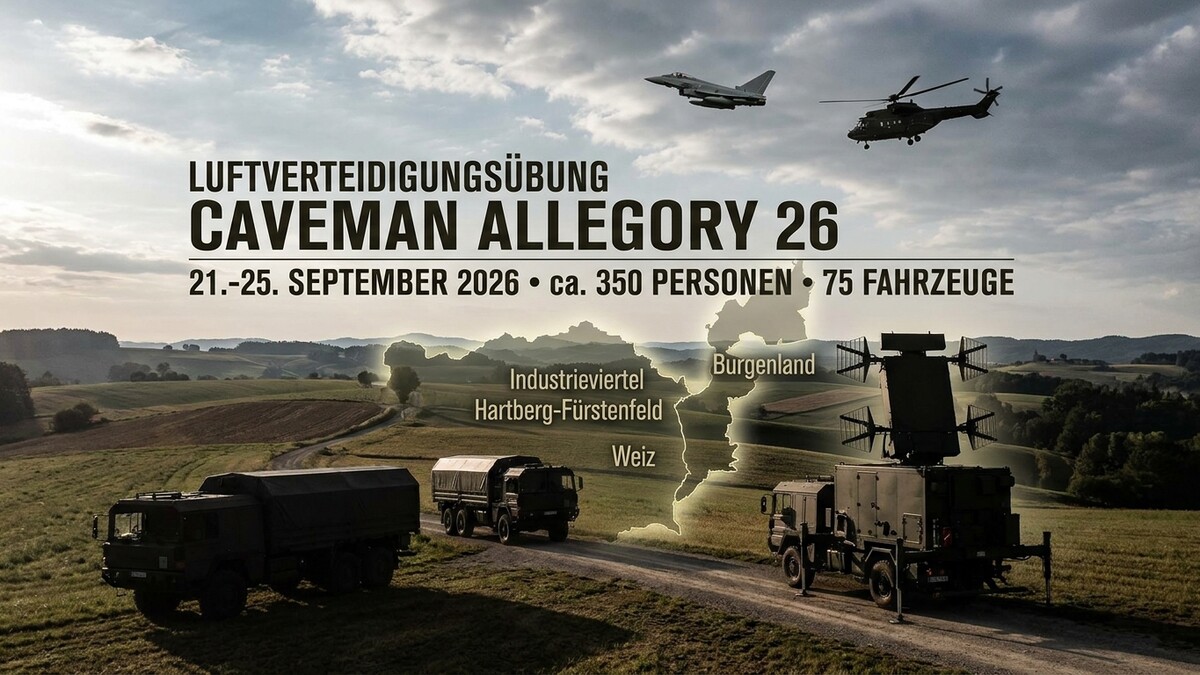 Luftverteidigungsübung Caveman Allegory 26 mit Eurofighter, Hubschrauber und Radaranlage in Österreich