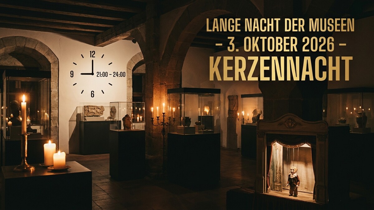 Lange Nacht der Museen 3. Oktober 2026 Kerzennacht mit Uhrenanzeige und Marionettentheater