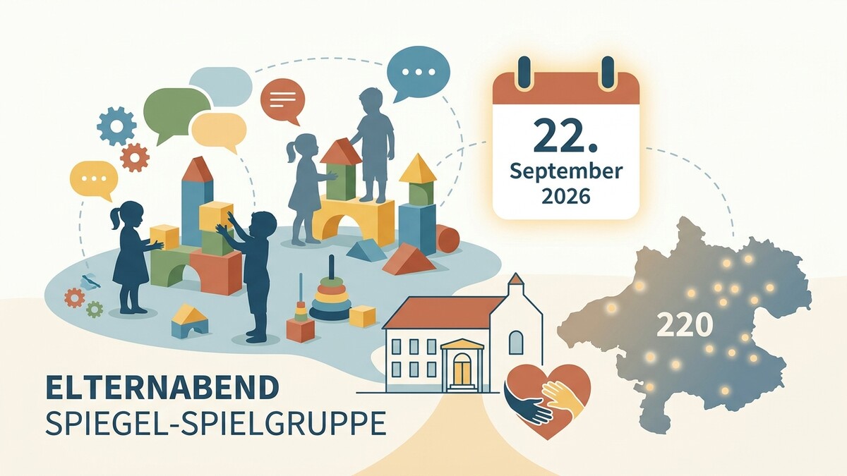 Elternabend Spiegel-Spielgruppe am 22. September 2026 mit Kindern, Bausteinen und Kalender