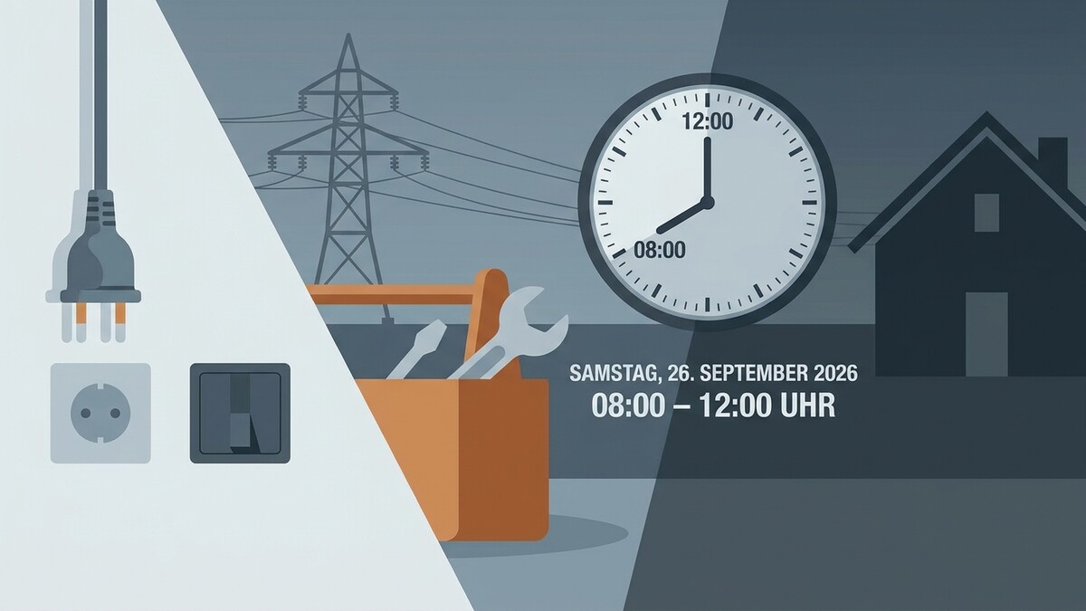 Stromausfall-Information: Samstag, 26. September 2026, 08:00–12:00 Uhr