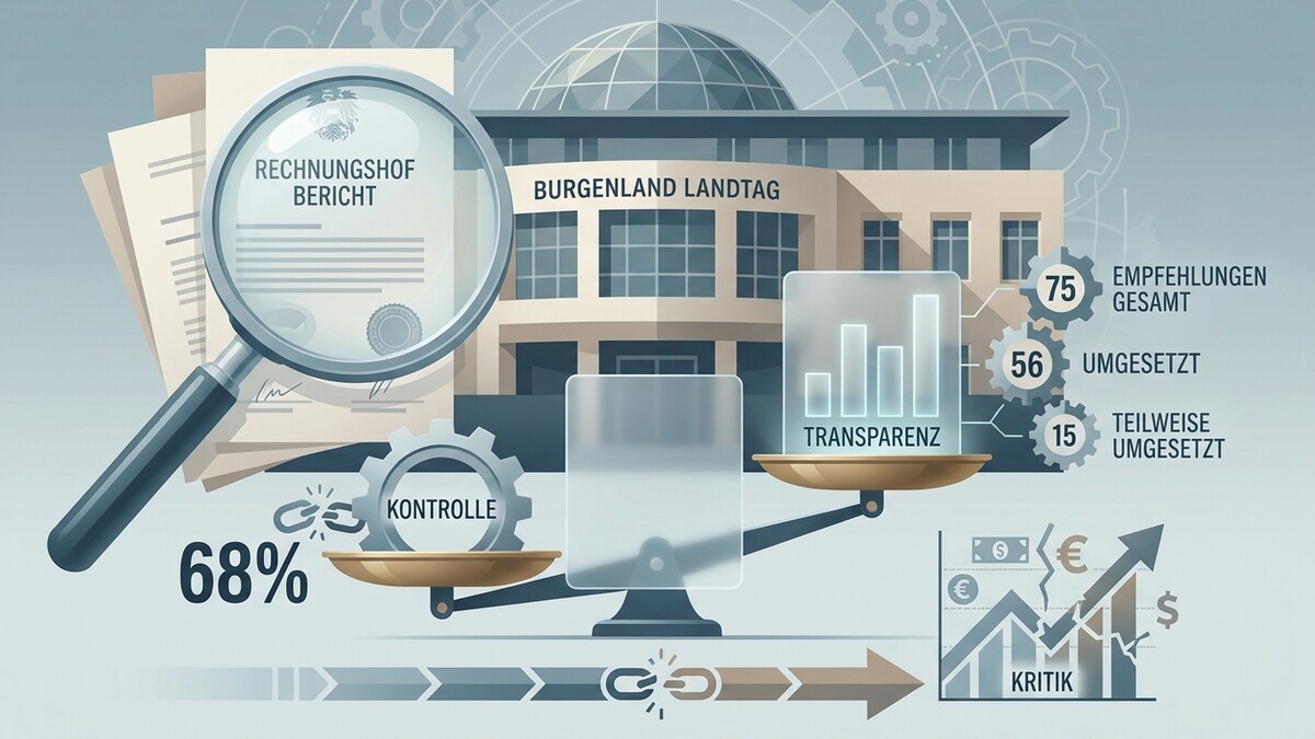 Burgenland Landtag: Rechnungshofbericht, Kontrolle und Transparenz mit Umsetzung von Empfehlungen