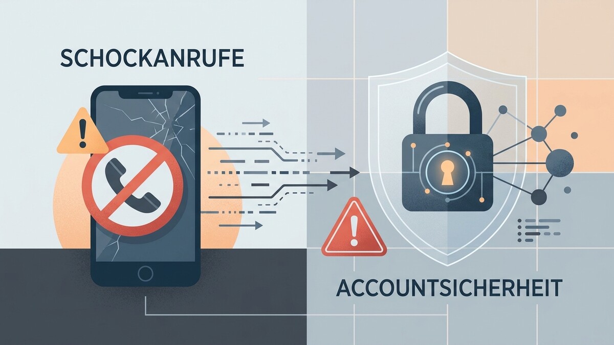 Schockanrufe und Accountsicherheit: Smartphone mit Verbotssymbol und Schloss-Symbol