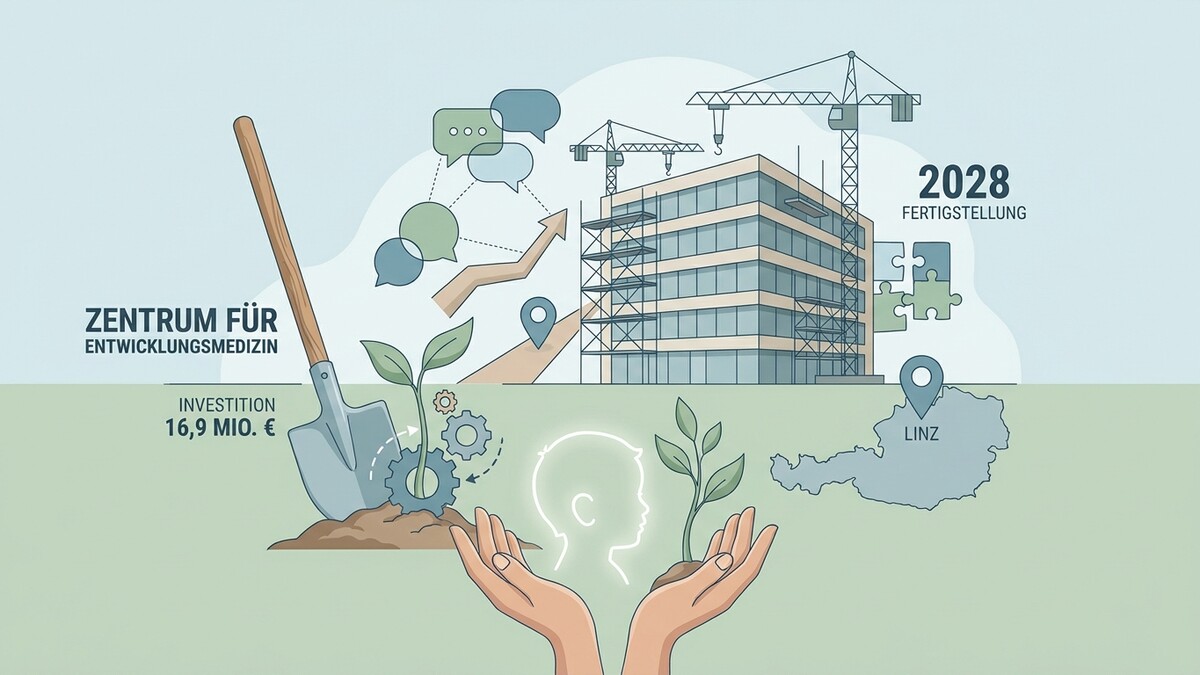 Zentrum für Entwicklungsmedizin in Linz mit dem Bau eines Gebäudes und 16,9 Mio. € Investition